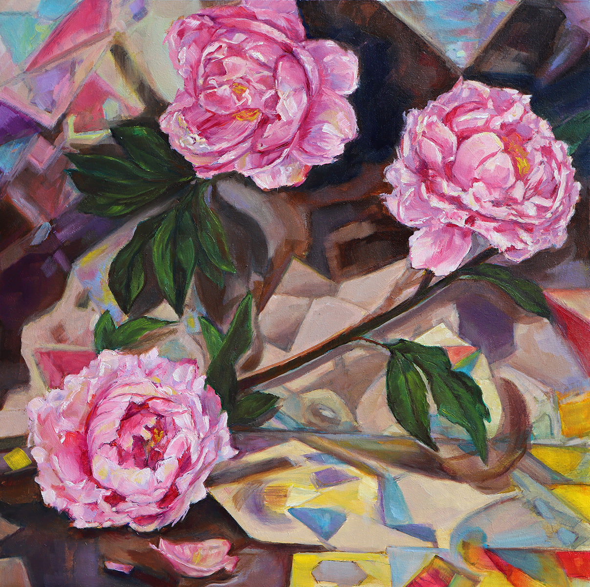 Three peonies