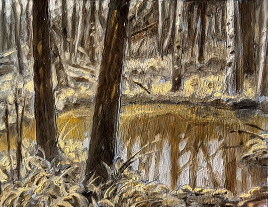 January Pool original painting