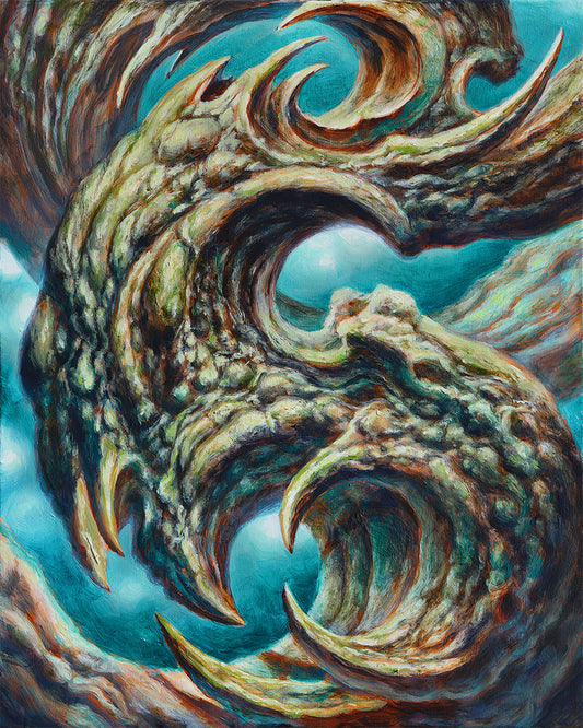 Swirling abstract with a blue background from artist Guy Aitchison | Gallery 111